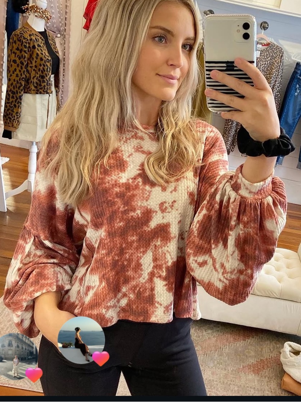 Waffle knit long sleeve